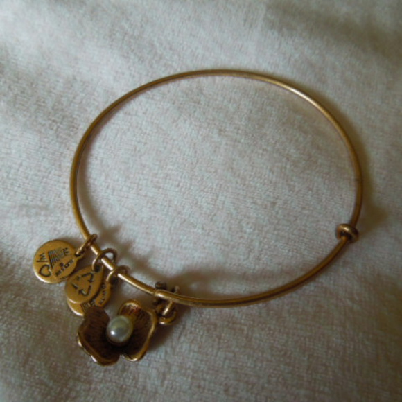 Alex & Ani pearl in shell expandable gold bangle - Picture 2 of 2